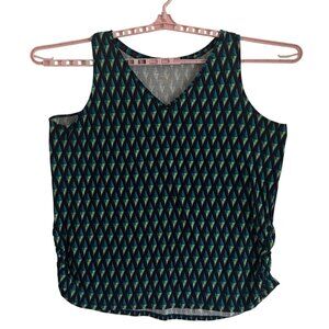 Lane Bryant Sleeveless V-Neck Diamond Print Tank Top Size 22/24 Rayon/Spandex